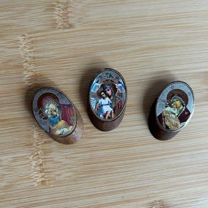 Pocket Wooden Christian Icon, small wooden desktop icon, travel icon,small enough to carry everywhere, magnet icon