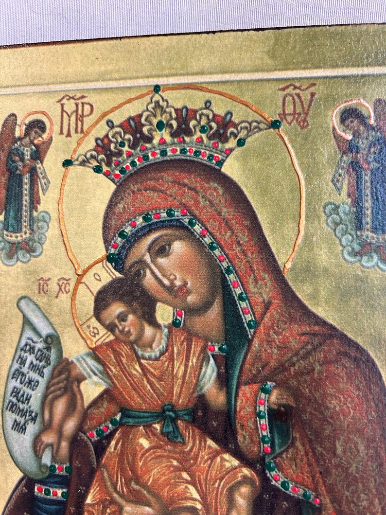 Hand-painted Virgin Mary Byzantine Icon on Wood - Etsy