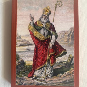 Saint Patrick icon Orthodox icons Greek Orthodox byzantine icon Faithful copy of an orthodox Byzantine icon printed on wood
