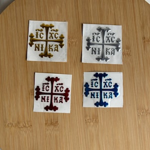 Christogram IC XC NIKA 3D sticker Enamel stickers Surface Protection Cross Sticker Birthday Gift For Friend.