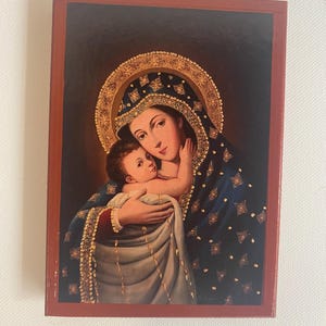Virgin Mary icon Greek Orthodox byzantine icon Faithful copy of an orthodox Byzantine icon