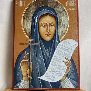 Saint Maria Skobtsova of Paris icon Orthodox icons Greek Orthodox byzantine icon Faithful copy of an orthodox Byzantine icon printed on wood