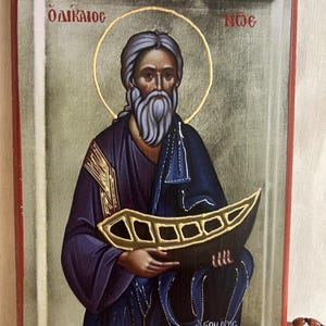 Prophet Noah icon Orthodox icons Greek Orthodox byzantine icon Faithful copy of an orthodox Byzantine icon printed on wood