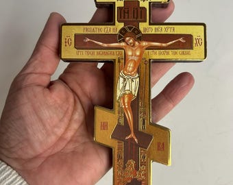 Wooden wall cross and blessing, Church cross, Cross of Lord Jesus Christ, Christian Orthodox сross, Cross for home, Temple cross, Cross wall