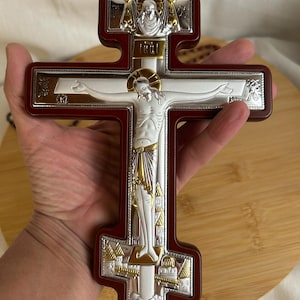 silver wall cross and blessing, Church cross, Cross of Lord Jesus Christ, Christian Orthodox сross, Cross for home, Temple cross, Cross wall