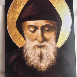 Icône Saint Charbel Makhlouf Icônes orthodoxes Icône byzantine grecque orthodoxe Copie fidèle d'une icône byzantine orthodoxe imprimée sur bois