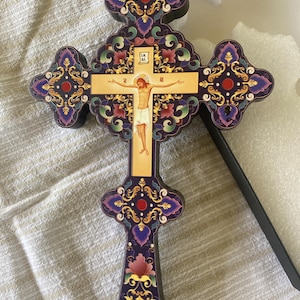 Wooden wall cross and blessing, Church cross, Cross of Lord Jesus Christ, Christian Orthodox сross, Cross for home, Temple cross, Cross wall