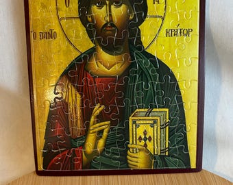Jesus Christ Puzzle Jigsaw Orthodox Christian Byzantine icon 80-120-300 pieces Orthodox Saint Children’s Sunday school