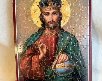Jesus Christ Puzzle Jigsaw Orthodox Christian Byzantine icon 80-120-300 pieces Orthodox Saint Children’s Sunday school