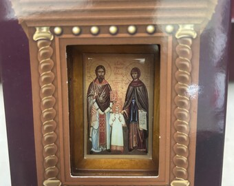 Orthodox Iconostasis Saints Raphael, Nicholas, and Irene of Lesbos Temple Decor Christian gifts