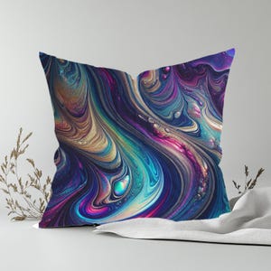 Cosmic Swirl Decorative PILLOW, Colorful Home Accent, Welcoming Room Decor, Unique Throw Pillow for Art Lovers, Gender Neutral Throw Cushion