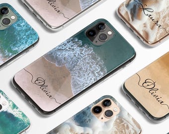 Personalized Ocean Wave Phone Case Custom Beach cover for iPhone 17 16 15 14 13 12 11 Pro Max Plus/Samsung/Google Pixel by Cool Case World