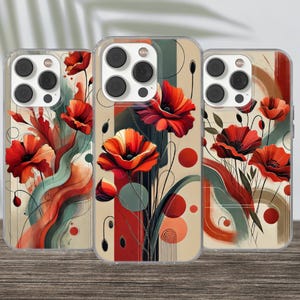 Poppy Phone Case: Floral phone case cover for iPhone 16 15 14 13 12 11 XR Pro Max Plus/Samsung/Google Pixel by Cool Case World