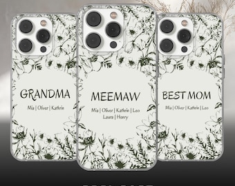 Funda de teléfono personalizada para mamá y abuela con diseño de flores silvestres para iPhone 17, 16, 15, 14, 13, 12 Pro Max Plus, Samsung y Google Pixel de Cool Case World