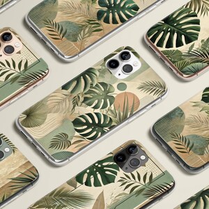 Tropical Leaves Phone Case Aesthetic Monstera cover for iPhone 16 15 14 13 12 11 XR Pro Max Plus/Samsung/Google Pixel by Cool Case World
