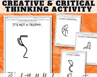 March Basketball Madness It’s Not A Drawing Finish the Picture Activity Critical Thinking Brain Break Early Finisher for the Classroom