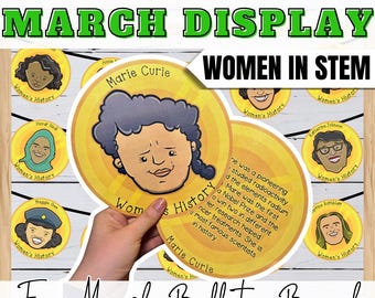 Women’s History Month Bulletin Board Women in STEM Door Decor March Pot of Gold Classroom Display Women's History Month Printable Activity
