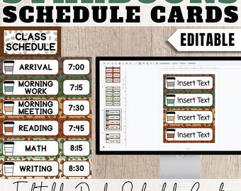 Starbooks Coffee Classroom Decor Daily Schedule Card Editable Schedule Card Display Classroom Organization Coffee Shop Theme for Teacher