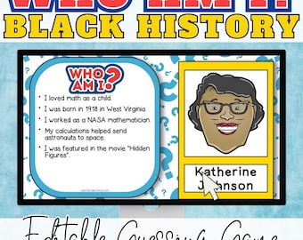Black History Month Guess Who Game for Kids Who Am I Digital Guessing Game Black History Trivia Activity for the Classroom Homeschool