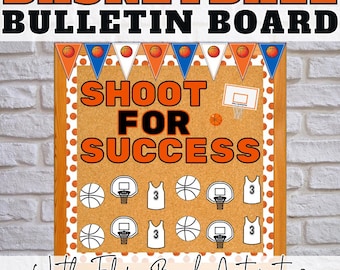 March Basketball Madness Bulletin Board Kit & Flipbook Activity for Classroom Door Decor Basketball Classroom Decor March Bulletin Board Set