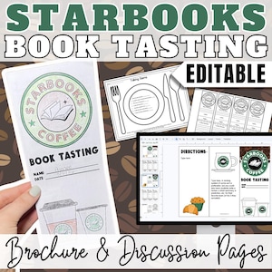 Starbooks Kaffee Klassenzimmer Dekor Buch Verkostung Dreifach Broschüre Handout Diskussion Seite Starbooks Coffee Shop Thema Klassenzimmer Transformation