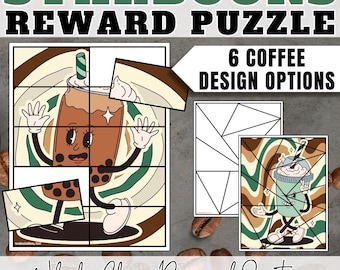 Starbooks Coffee Classroom Behavior Management Reward Puzzle with Fun Coffee Theme Primary Elementary Classroom Management Tool for Teachers