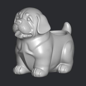 Cute dog planter stl file 3d printing, 3d print file, miniature super hero, game, cartoon, comic action figure, printables, decorative, gift