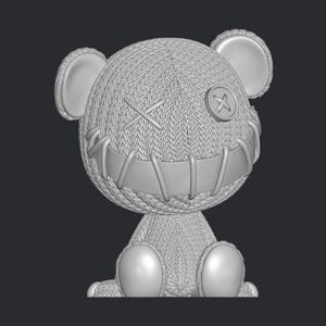 Horrible Knitted Teddybär 3D Druck, 3D Druck, Miniatur Superheld, Spiel, Cartoon, Comic Actionfigur, Printables, dekorativ