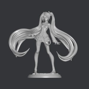 Hatsune Miku Statue 3D Druck, 3D Druck, Miniatur, Superheld, Spiel, Cartoon, Comic Actionfigur, Printables, Tischplatte