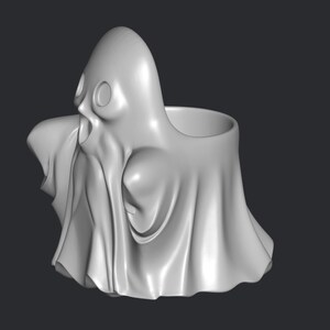 Ghost planter pot stl file 3d printing, 3d print file, miniature superhero, game, cartoon, comic action figure, printables, decorative