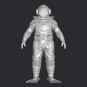 Traje de buzo antiguo, archivo STL, impresión 3D, archivo de impresión 3D, superhéroe en miniatura, juego, dibujos animados, cómic, figura de acción, imprimibles, regalo, decorativo