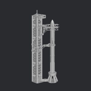Statek kosmiczny z wieżą plik stl druk 3d, plik wydruku 3d, miniatura, superbohater, gra, kreskówka, komiksowa figurka akcji, materiały do druku, dekoracyjne