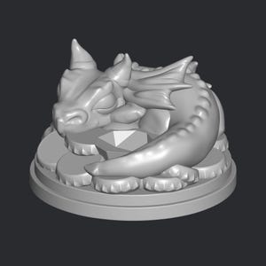 Sleeping Baby Dragon Dice Guardian plik stl druk 3d, plik wydruku 3d, miniaturowy superbohater, gra, kreskówka, komiksowa figurka akcji, materiały do wydruku