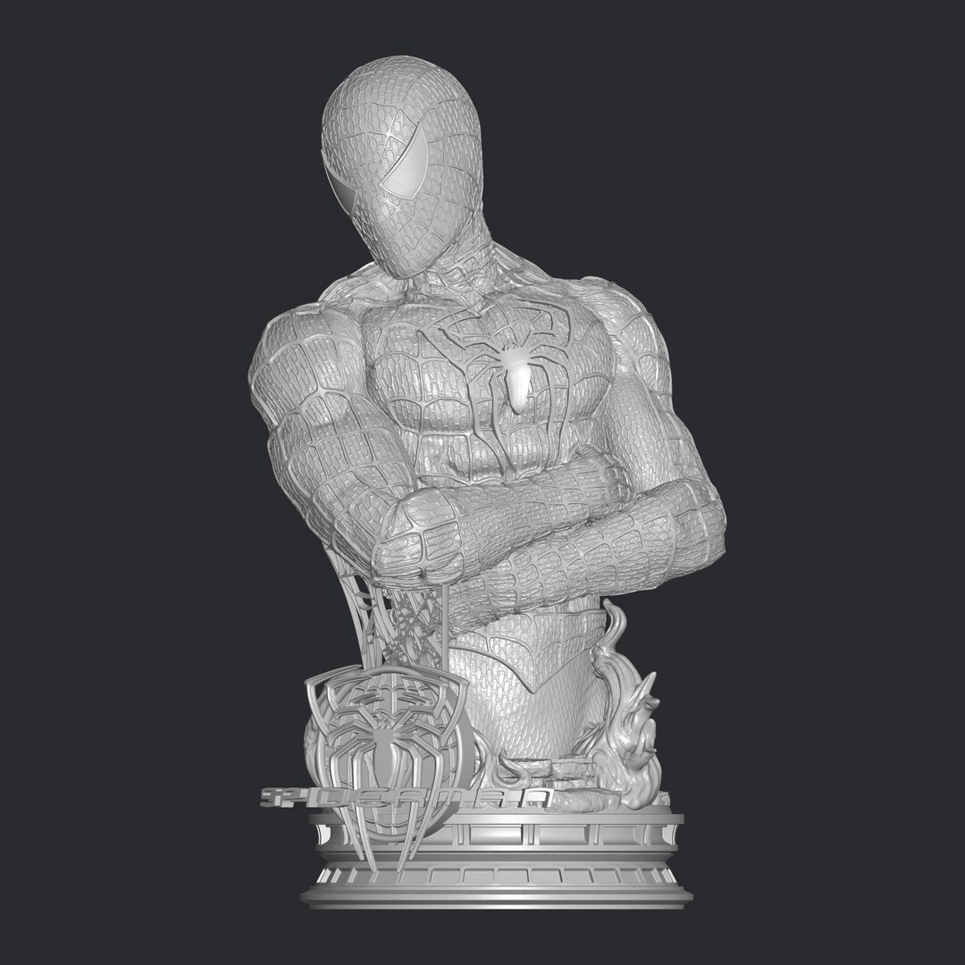 Spiderman Bust Stl File 3d Printing, 3d Print File, Miniature, Super ...