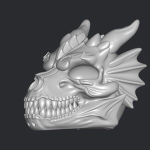 Dragon skull planter stl file 3d printing, 3d print file, miniature superhero, game, cartoon, comic action figure, printables, decorative