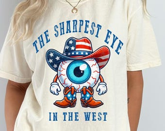 Optometrist 4th of July Tee, USA 250th Anniversary Eye Doctor Gift, Ophthalmology Western Eyeball Shirt, Patriotic Eye Care Sweatshirt