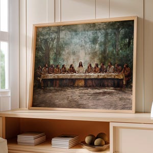 Last Supper Wall Art,Modern Last Supper Painting,The Last Supper Large Print, Christian Wall Art, Bible Renaissance Oil Painting, Jesus png