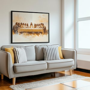 Last Supper Wall Art, Modern Last Supper Painting,The Last Supper Print,Large Last Supper Wall Art, Christian Wall Art,Christian Home Decor