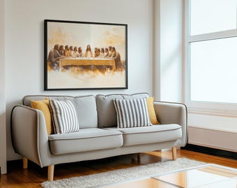 Last Supper Wall Art, Modern Last Supper Painting,The Last Supper Print,Large Last Supper Wall Art, Christian Wall Art,Christian Home Decor