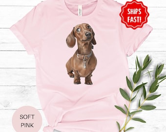 Cute Dachshund T-Shirt, Funny Wiener Dog Tee, Sausage Dog Shirt, Dog Lover Gift, Doxie Mama V-Neck, Unisex Graphic Tee