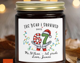 Funny Teacher Candle, Personalized Teacher Christmas Gifts, 67 Teacher Appreciation Gift, 67 Gift, Custom Teacher Name, End of Year 2025