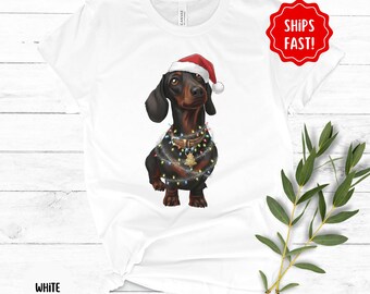 Dachshund Christmas Shirt, Doxie Mama Sweatshirt, Wiener Dog Holiday T Shirt, Funny Xmas Sausage Dog Gift, Gifts for Dog Lovers, Unisex