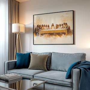 Last Supper Wall Art, Modern Last Supper Painting,The Last Supper Canvas,Large Last Supper Wall Art, Christian Wall Art,Christian Home Decor