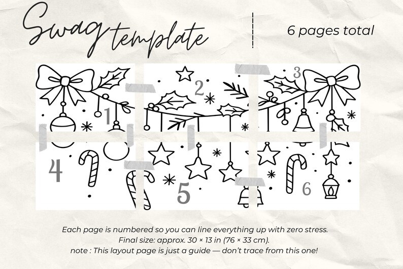 DIY Window Tracing Template Christmas Village Swag Chalk Marker, Window ...