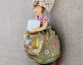 Paris Perfume Doll...Antique Doll Holding Perfume... French Tiny Doll