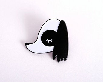 doggy cometo resting face soft enamel pin
