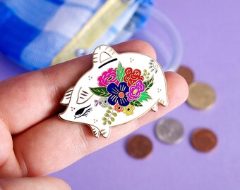 Mexican piggy bank hard enamel pin