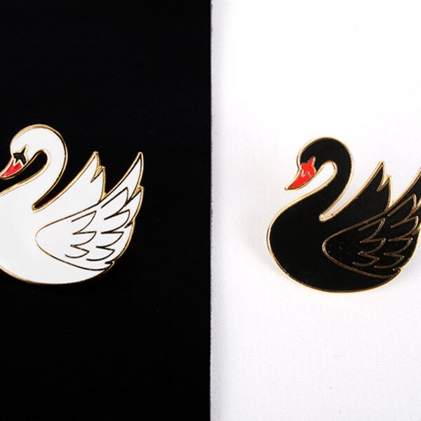 white or black swan pin