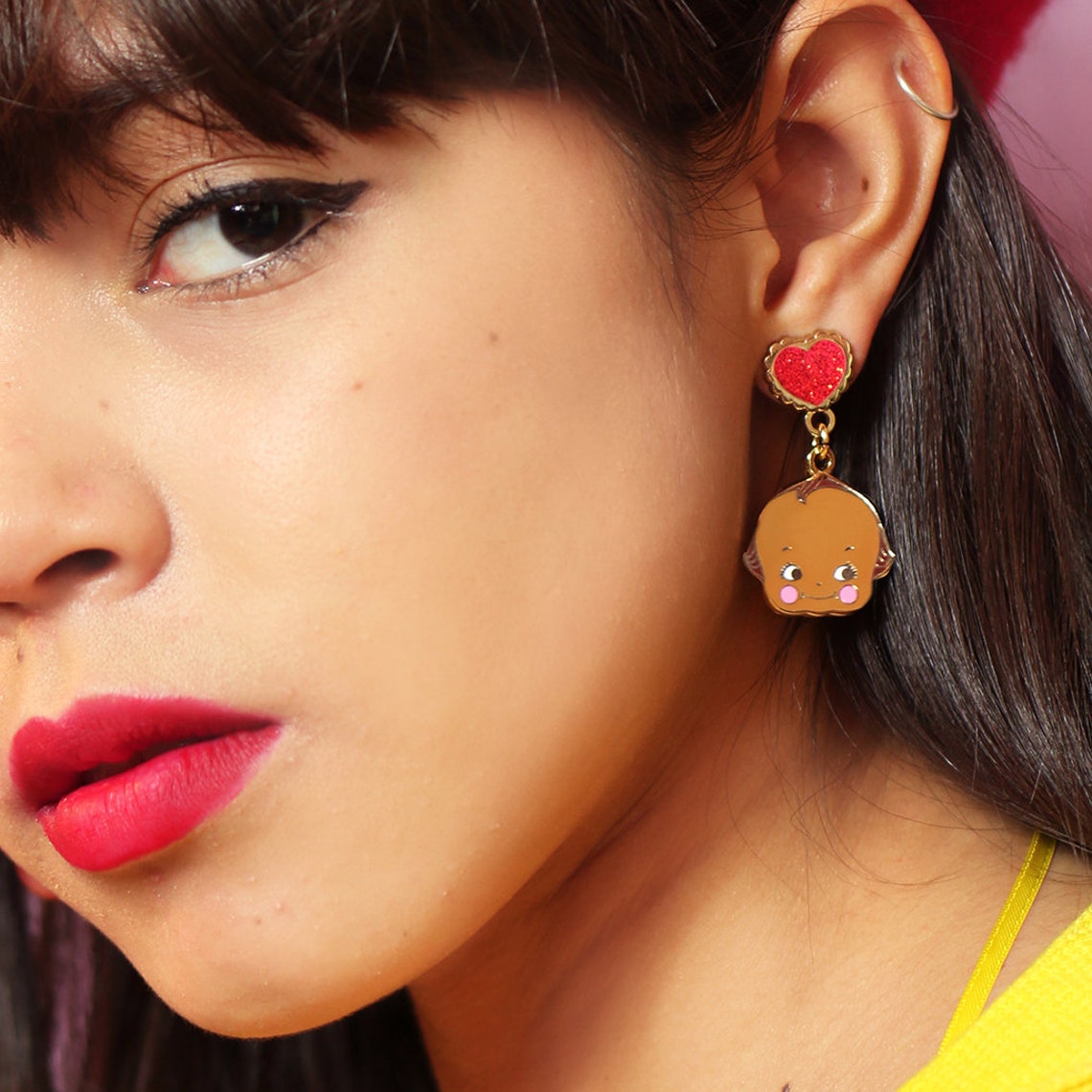 Brown or Blondie Kewpie Earrings Etsy