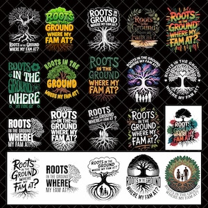 Rötter i marken PNG-paket, familjeåterförening Afro PNG, var min familj är PNG, svart familjeröttsdesign, rötter löper djupt png